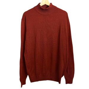 Vintage Jos A Bank Mens Silk Mockneck Sweater Red Size L Minimalist Quiet Luxury